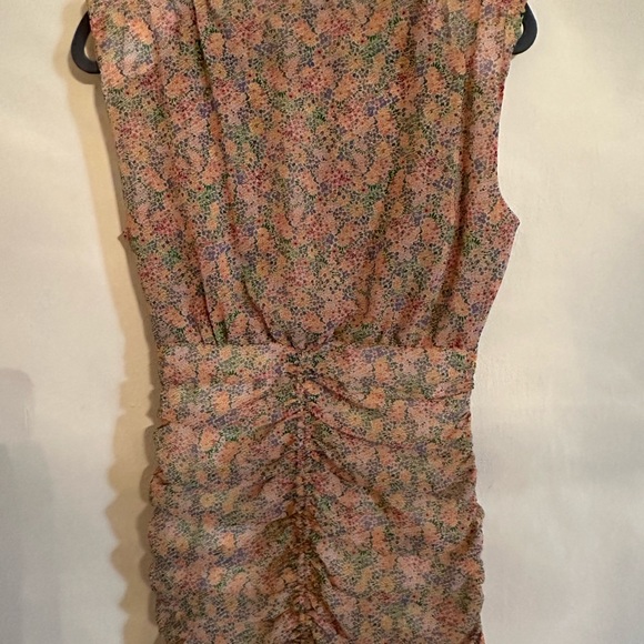 Zara floral print V-neck sleeveless draped dress - Picture 6 of 8